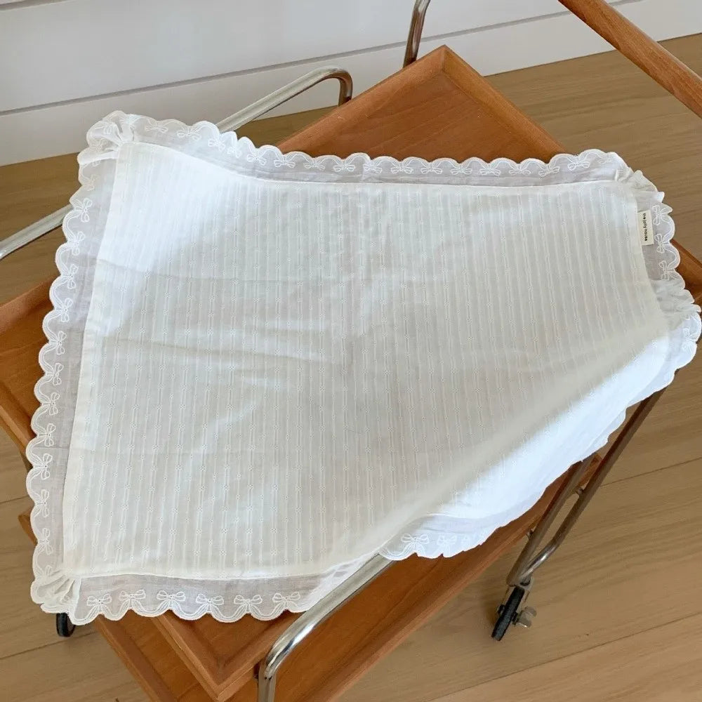 Korean Lace Ruffle Placemat – Cotton Coaster & Napkin Lace Ruffle Placemat Richie's 46-36cm