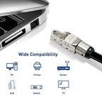 Tool-Free Shielded RJ45 Connectors Cat6A Cat7 Cat8 | 10G RJ45 Network Connector Richie's