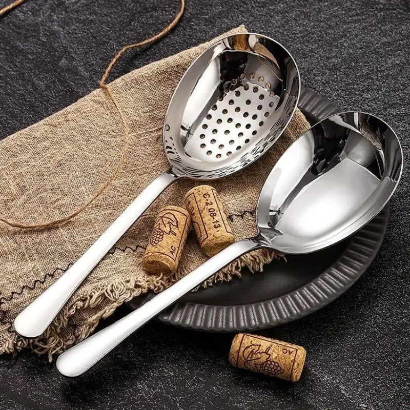 2-Piece Stainless Steel Serving & Slotted Spoon Set Kitchen Utensil Set Richie's