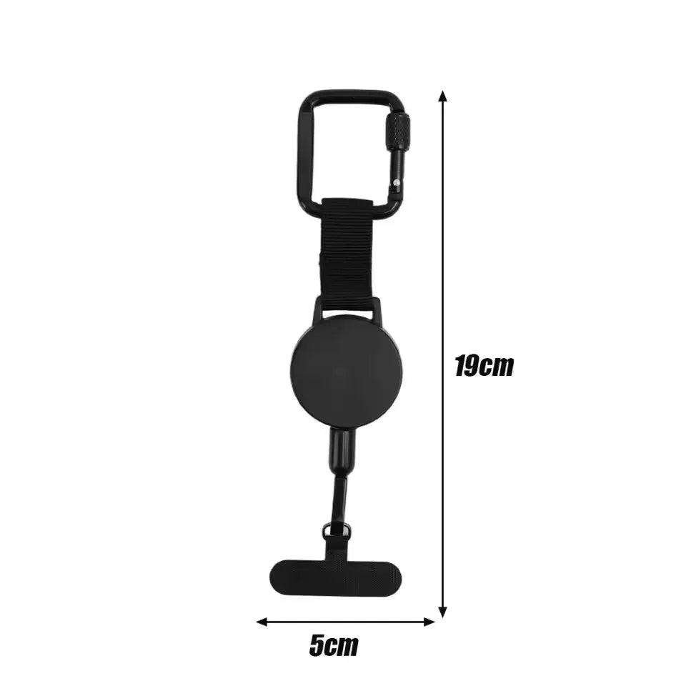 Retractable Anti-Theft Phone Holder Lanyard Strap & Belt Clip Phone Lanyard Strap Richie's Black