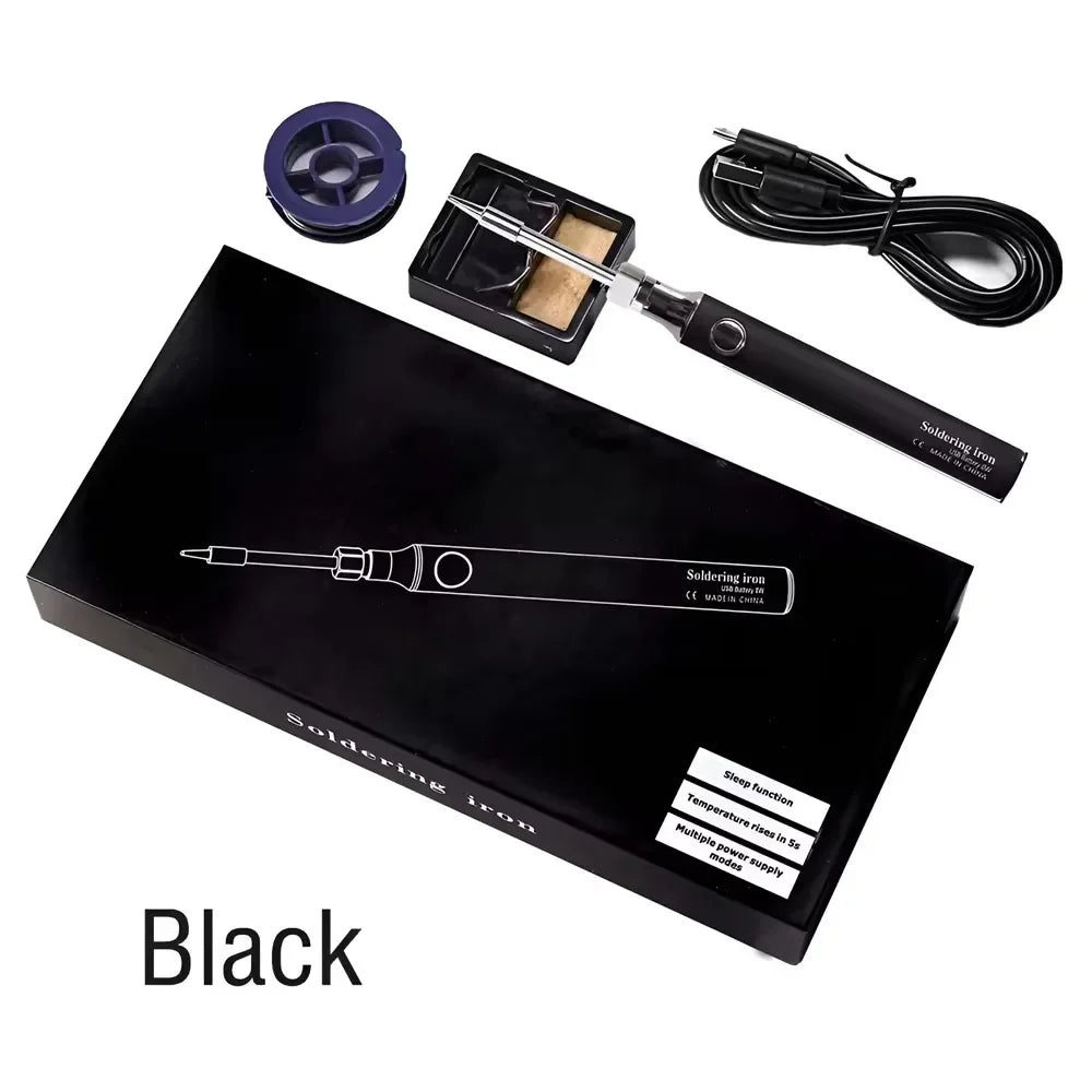 Portable USB 5V Soldering Iron Pen for Jewelry & Leathercraft USB Soldering Pen Richie's black