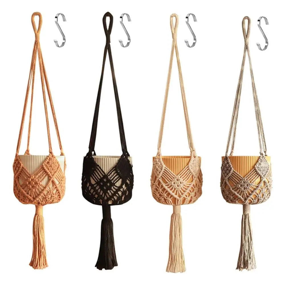 Boho Macrame Plant Hanger Cotton Rope Net Pouch for Succulents Macrame Plant Hanger Richie's