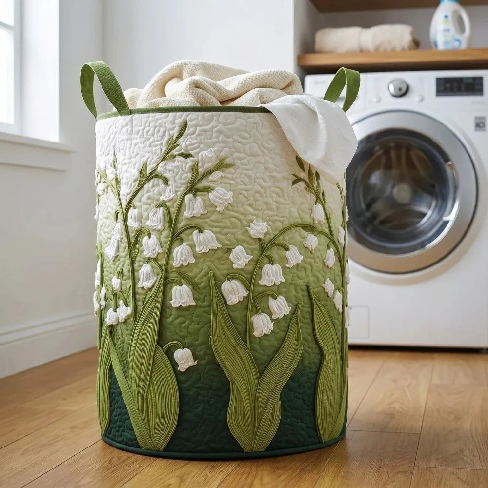 Boho Quilted Laundry Basket with Handles – Large Floral Hamper Laundry Hamper Basket Richie's 1