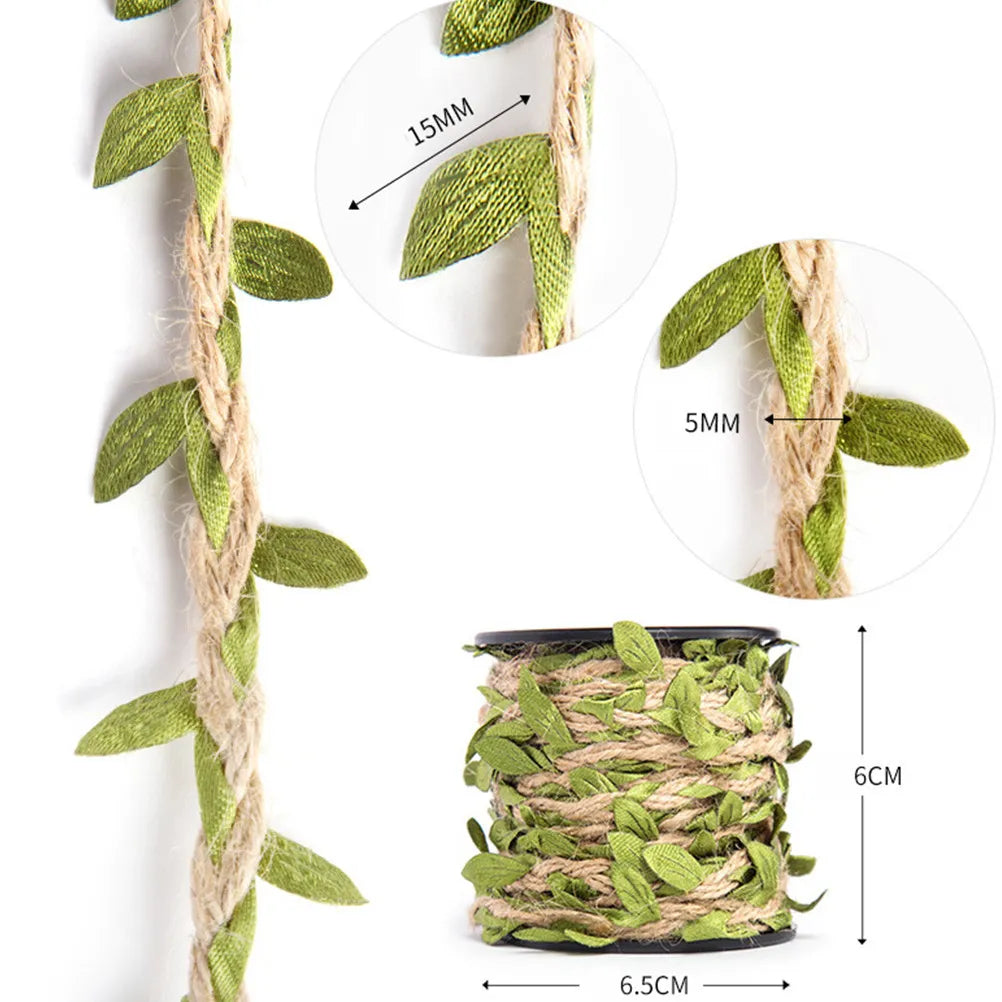 2 Rolls 10M Artificial Rattan Vine Rope – Simulation Leaf Decor Artificial Vine Rope Richie's