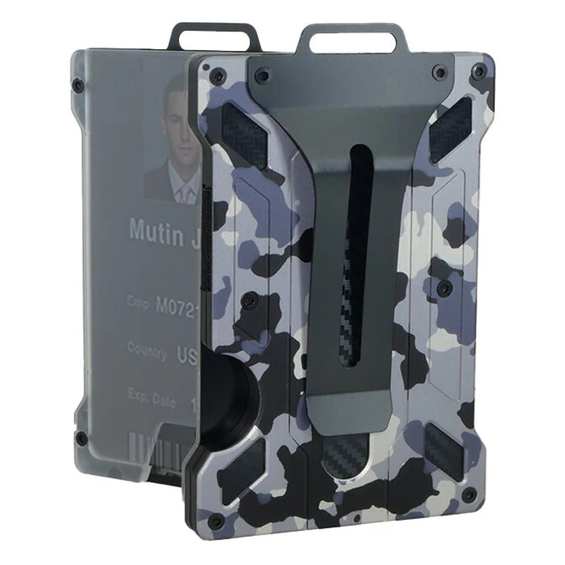 Aluminum Alloy RFID Blocking ID Badge Holder with Back Clip ID Badge Holder Richie's Gray Camo