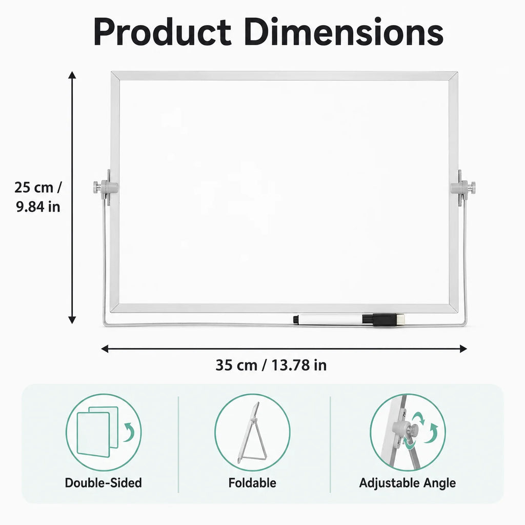 Foldable Double-Sided Desktop Whiteboard with Adjustable Stand Desktop Whiteboard Richie's