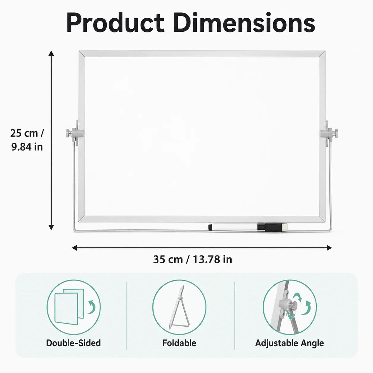 Foldable Double-Sided Desktop Whiteboard with Adjustable Stand Desktop Whiteboard Richie's