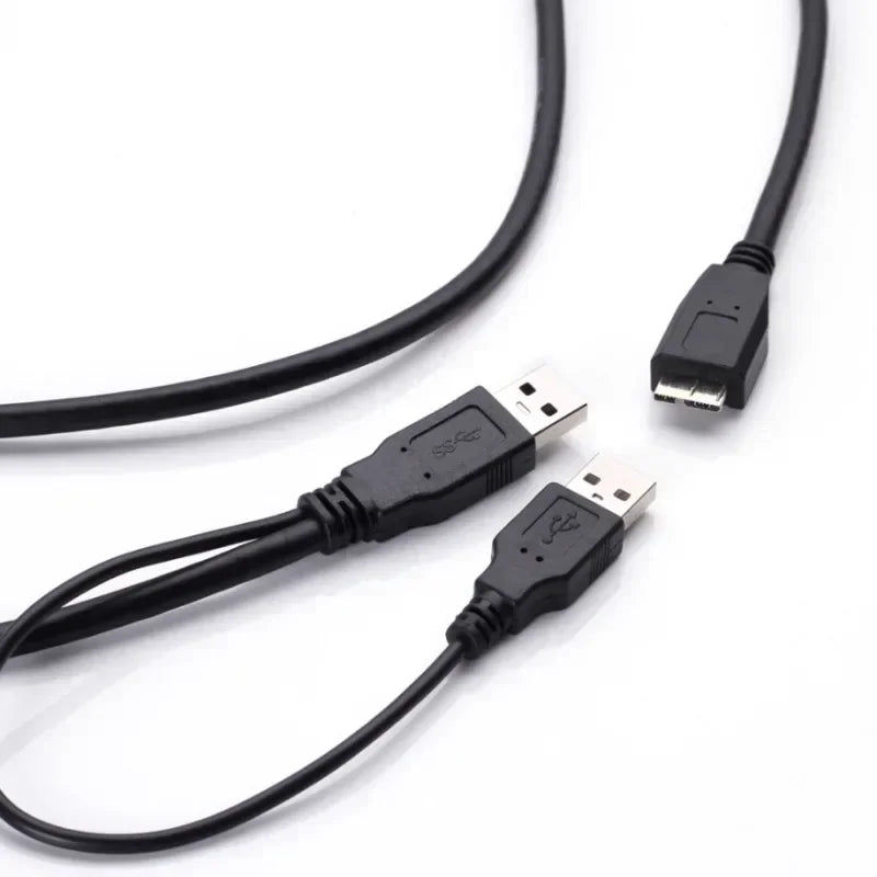 USB 3.0 Micro-B Hard Drive Cable Dual USB Power – 0.6M & 1M USB Data Cable Richie's