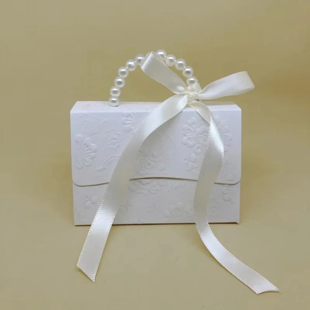 Mini Pearl Handle Candy Gift Box | Wedding & Party Favor Gift Favor Box Richie's White 5x5x5cm