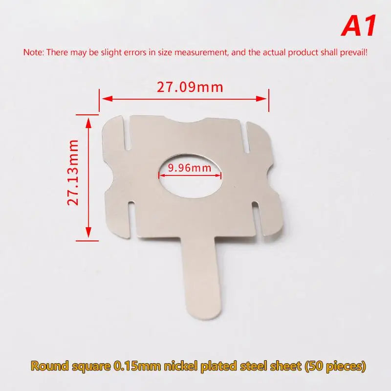 50Pcs T-Shape Nickel Tabs 18650 Battery Spot Welding 0.15mm Battery Welding Tabs Richie's Round Square 50pcs