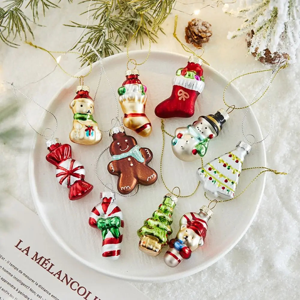 Hand-Painted Glass Christmas Ornaments Set 6/9 Pcs – Snowman Christmas Ornament Set Richie's
