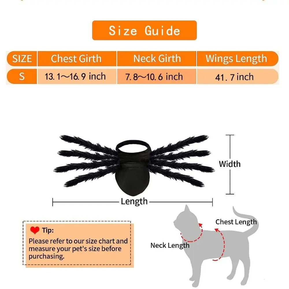 Furry Spider Pet Costume – Halloween Cat & Dog Dress Up Pet Halloween Costume Richie's