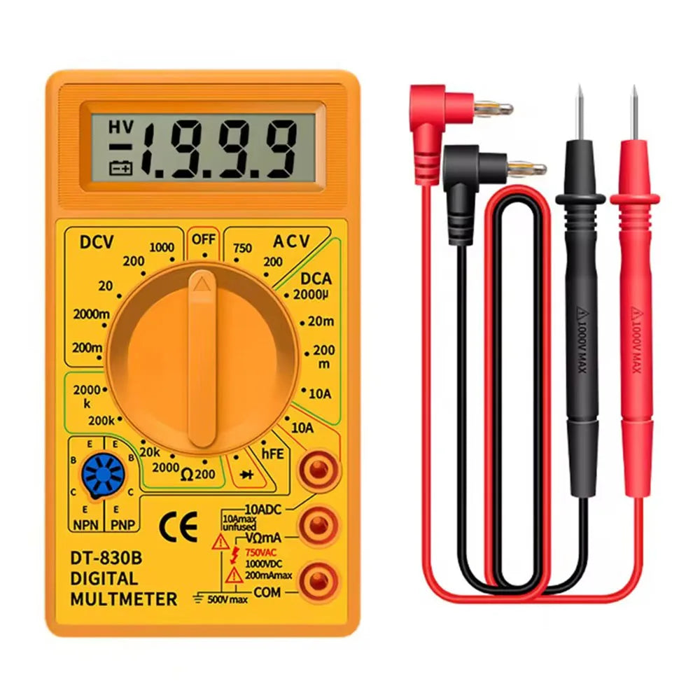 DT830B Digital Multimeter – Voltmeter, Ammeter & Circuit Tester Digital Multimeter Richie's Yellow
