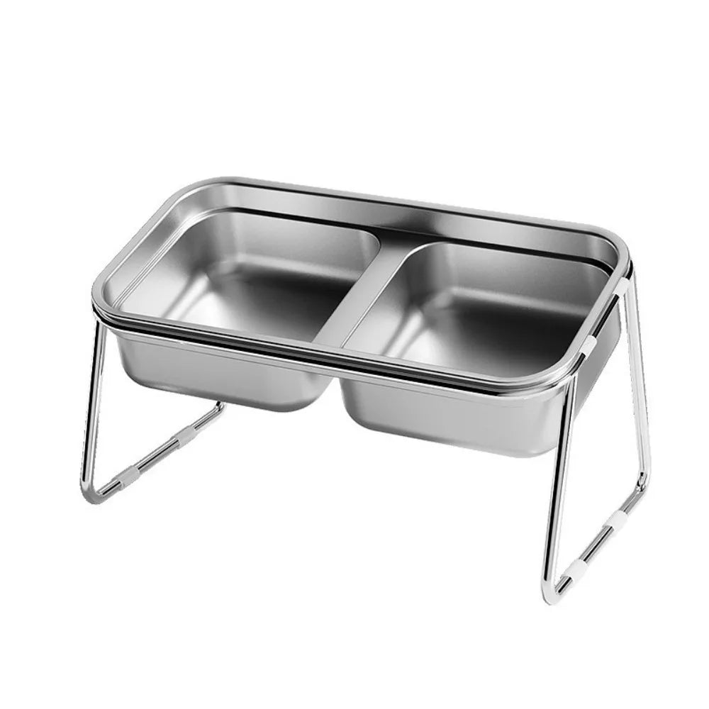 Stainless Steel Double Pet Bowl – Non-Slip Elevated Cat Dog Feeder Pet Feeding Bowl Richie's 1