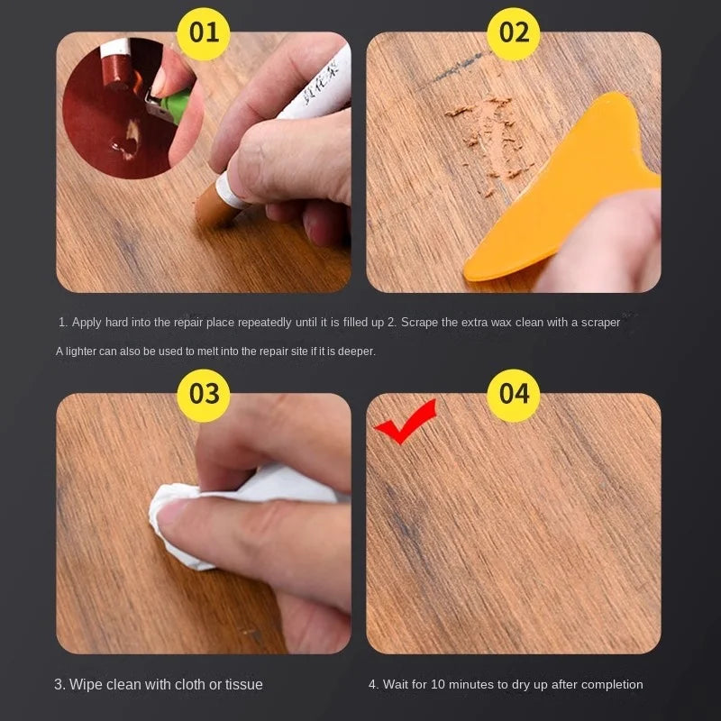 Wood Furniture Floor Scratch Repair Crayon Pen – 20 Colors Wood Repair Crayon Richie's