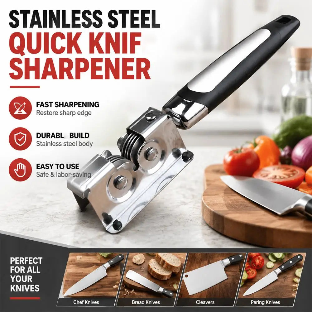 Rotating Wheel Knife Sharpener – Manual Ergonomic Kitchen Tool Knife Sharpener Richie's