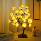 USB Rose Flower Tree LED Table Lamp | Warm Holiday Decor LED Decorative Lamp Richie's White