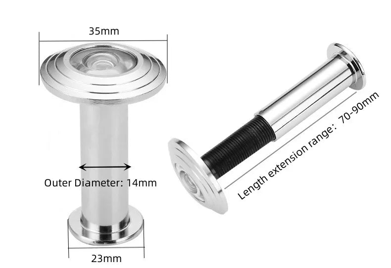 180° HD Wide Angle Door Peephole Viewer – Zinc Alloy Door Viewer Richie's 70-90MM