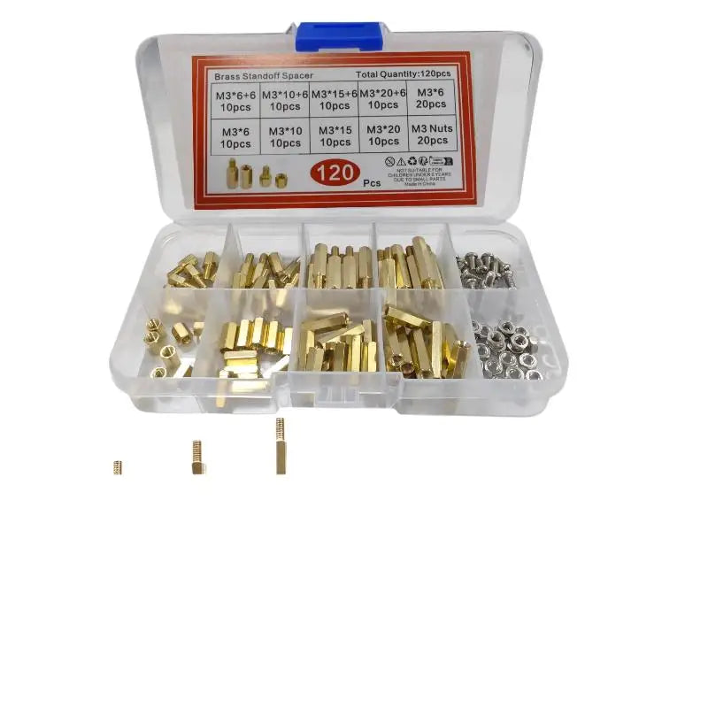 M3 Brass Standoff Kit 120Pcs – Screws & Nuts for Electronics Standoff Hardware Kit Richie's as pic