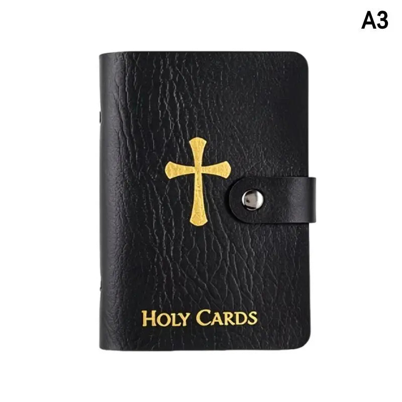 Leather Holy Card Holder – Prayer Card Organizer, Snap Close Card & ID Holder Richie's A3