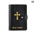 Leather Holy Card Holder – Prayer Card Organizer, Snap Close Card & ID Holder Richie's A3