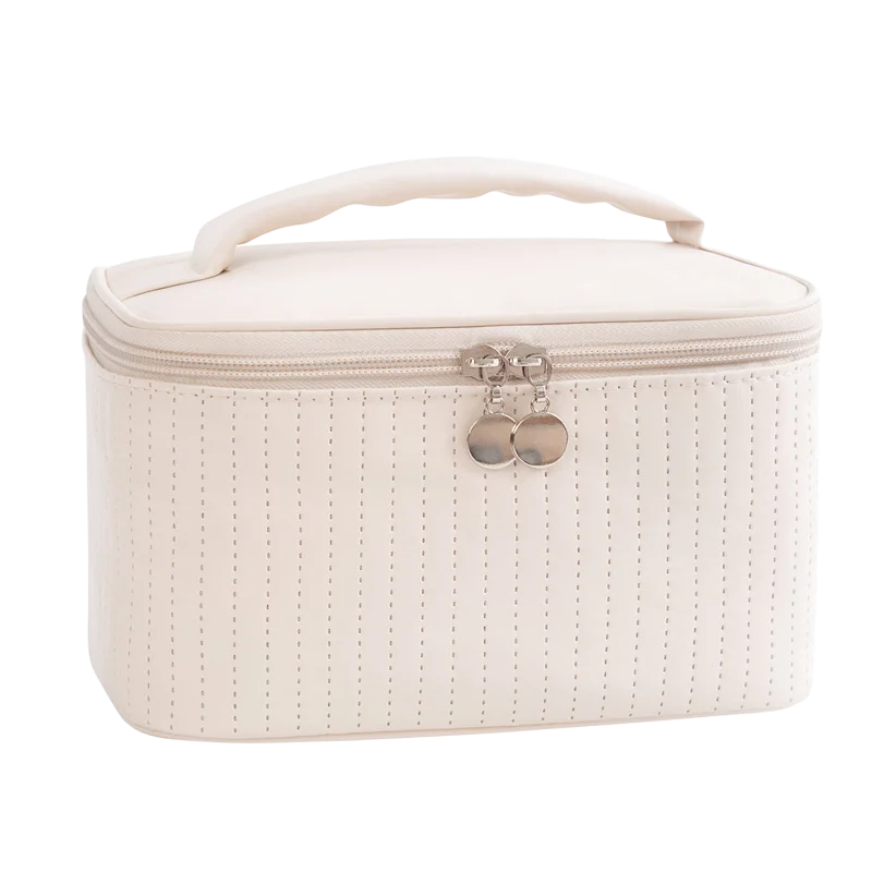 Large PU Travel Cosmetic Bag – Luxury Makeup & Toiletry Organizer Cosmetic Travel Bag Richie's Beige