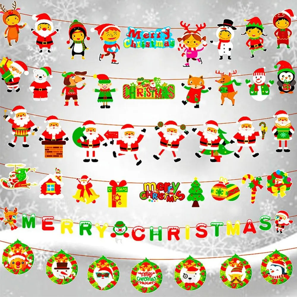 Santa Claus Christmas Bunting Banner | DIY Holiday Party Decor Christmas Party Banner Richie's
