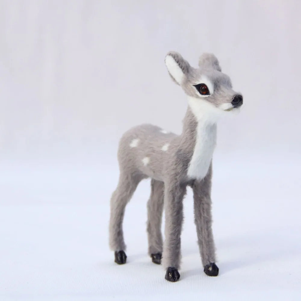 Miniature Artificial Fur Deer Figurine – Fairy Garden Decor Decorative Figurine Richie's A