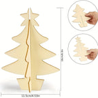 70-Piece DIY Wooden Christmas Tree Craft Set – Paint & Build DIY Wood Craft Kit Richie's