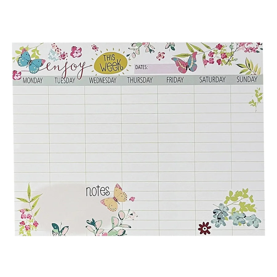Magnetic Weekly Planner Whiteboard – Floral Butterfly Fridge Calendar Magnetic Whiteboard Planner Richie's