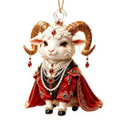 Acrylic Goat Christmas Ornament – Rhinestone Hanging Pendant Christmas Tree Ornament Richie's 3