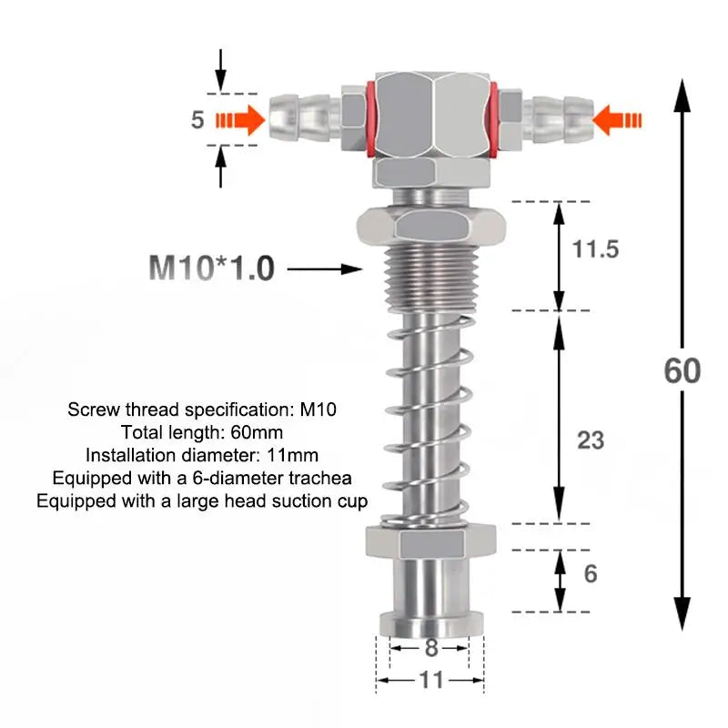 Robotic Arm Suction Cup M12/M10 T-Shape Spring Buffer Sucker Rod Industrial Suction Cup Richie's M10 60cm