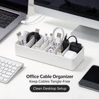 8-Grid Desktop Cable & Charger Storage Box Organizer – White Cable Storage Organizer Richie's Default Title