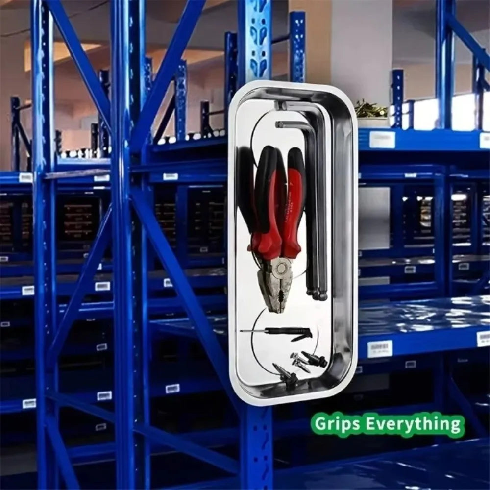 Stainless Steel Magnetic Parts Tray with Rubber Base | 3 Sizes Magnetic Parts Tray Richie's