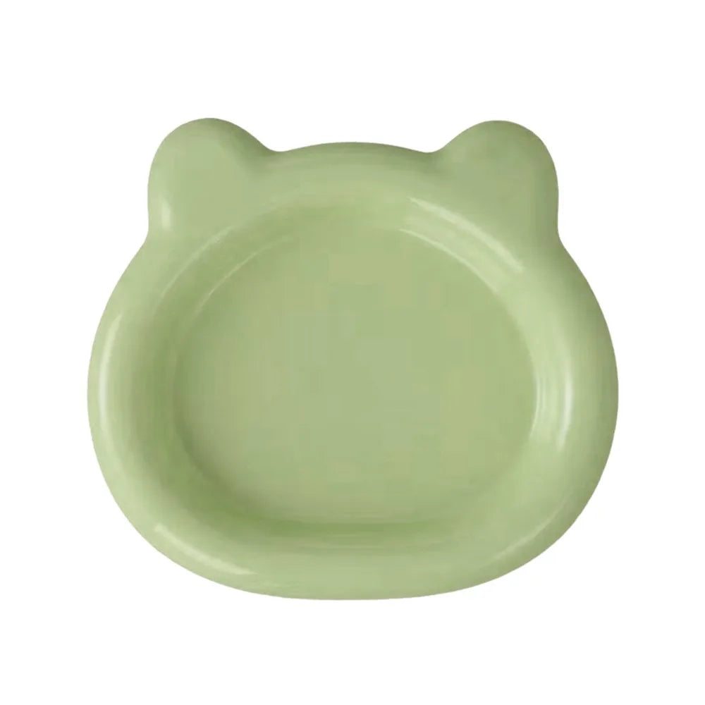 Cute Bear PP Plastic Cat & Puppy Food Bowl | Anti-Tip Dish Pet Food Bowl Richie's Green