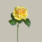 Multicolor Artificial Rose Single Stem – Real Touch Faux Flower Artificial Flower Richie's Yellow