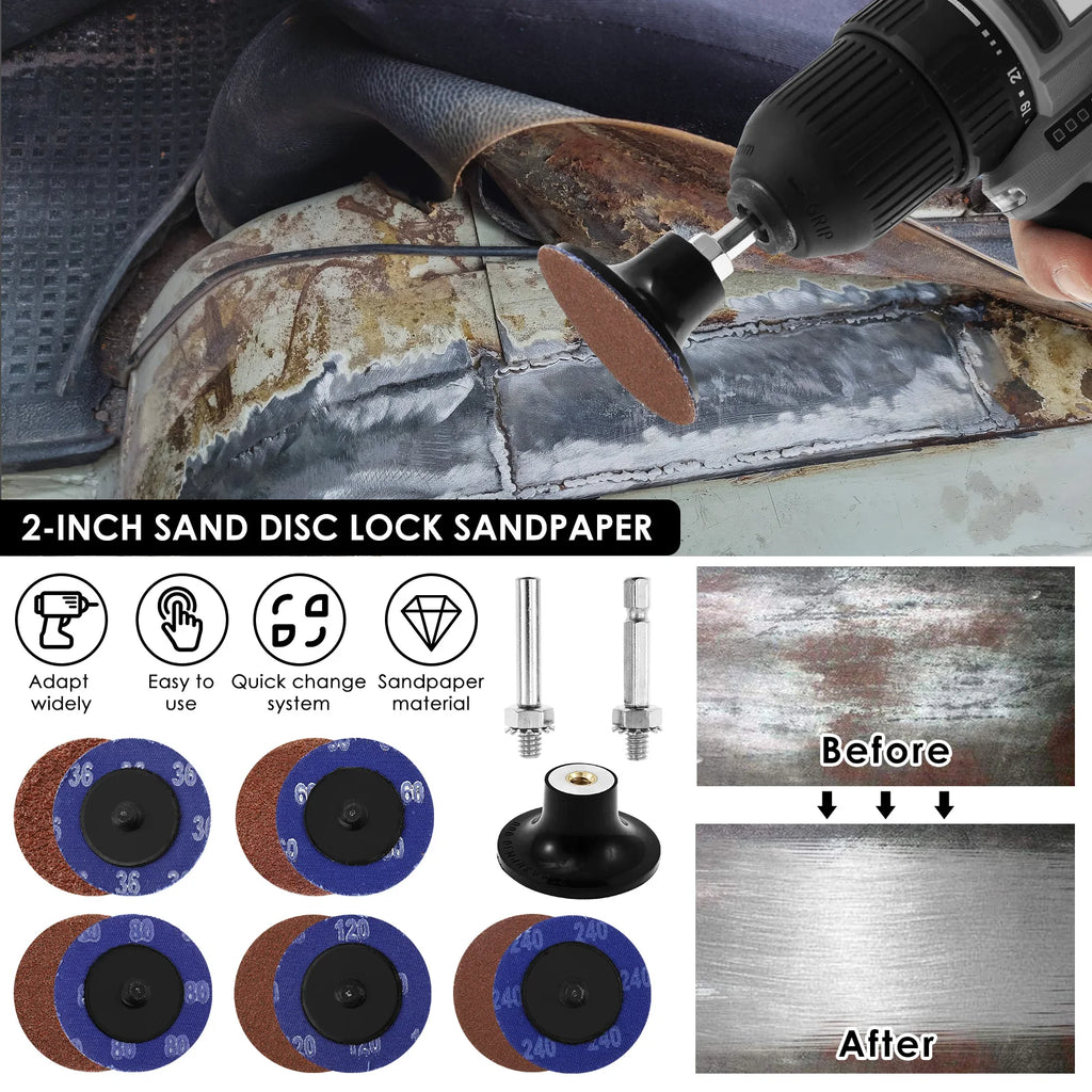 2-Inch Sanding Discs 5-Grit Grinder Kit 50/100 Pcs – Fast Grinding Sanding Disc Kit Richie's