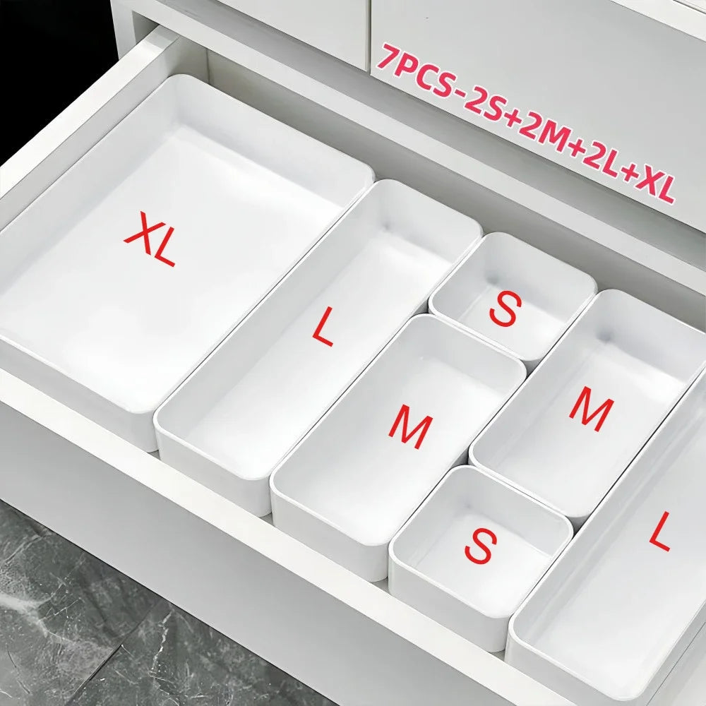 7-Piece Drawer Organizer Set – Plastic Storage Boxes & Dividers Drawer Organizer Set Richie's Combination B 7pcs