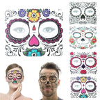 Skull Face Waterproof Temporary Tattoo Stickers – Halloween Temporary Tattoo Stickers Richie's