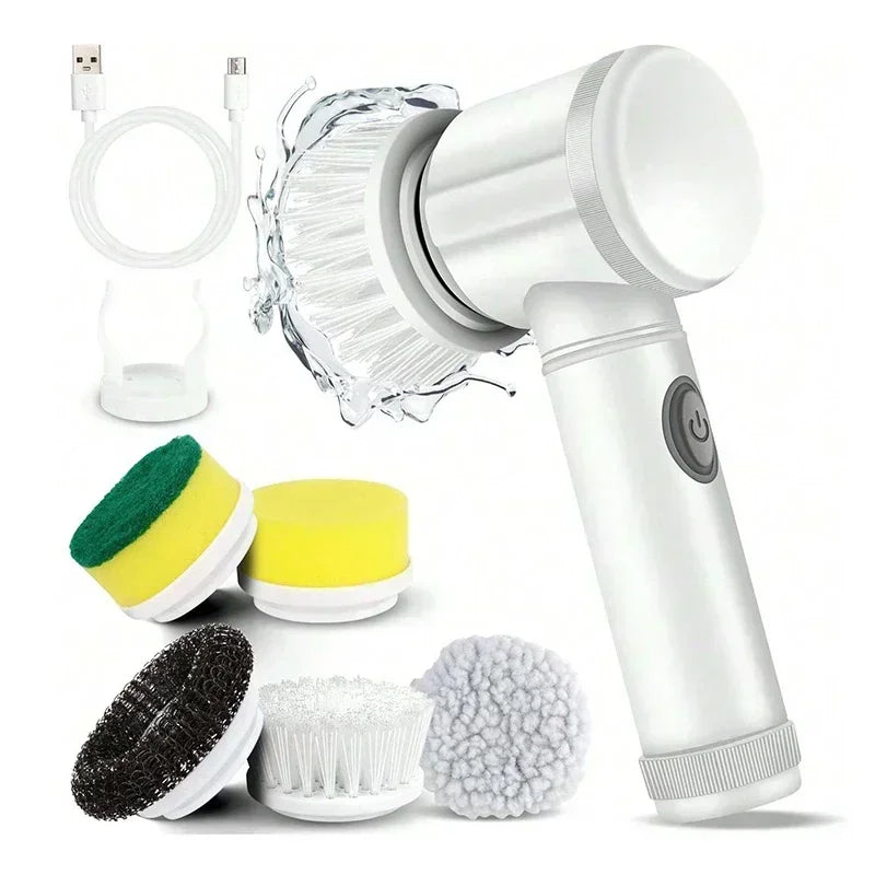 Cordless Electric Spin Scrubber with 5 Brush Heads Electric Cleaning Brush Richie's XT065-1set
