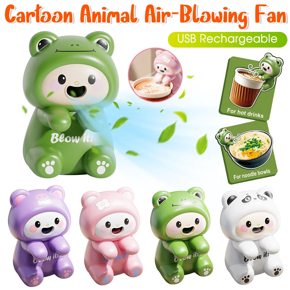 JOCESTYLE USB Clip-On Food Cooling Fan – Cartoon Frog Cup Fan Clip-On Mini Fan Richie's