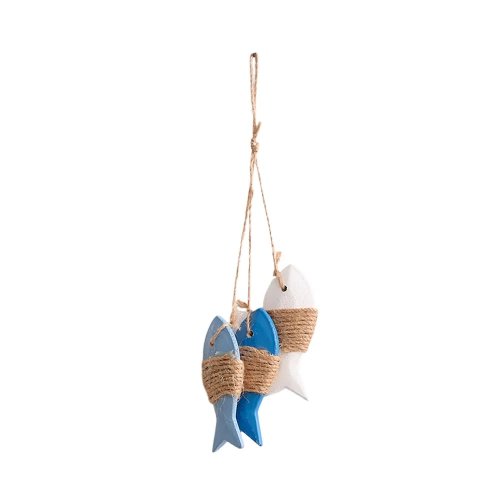 Mediterranean Fish Wood & Shell Wall Hanging Decoration Wall Hanging Decor Richie's 4-Dark Blue