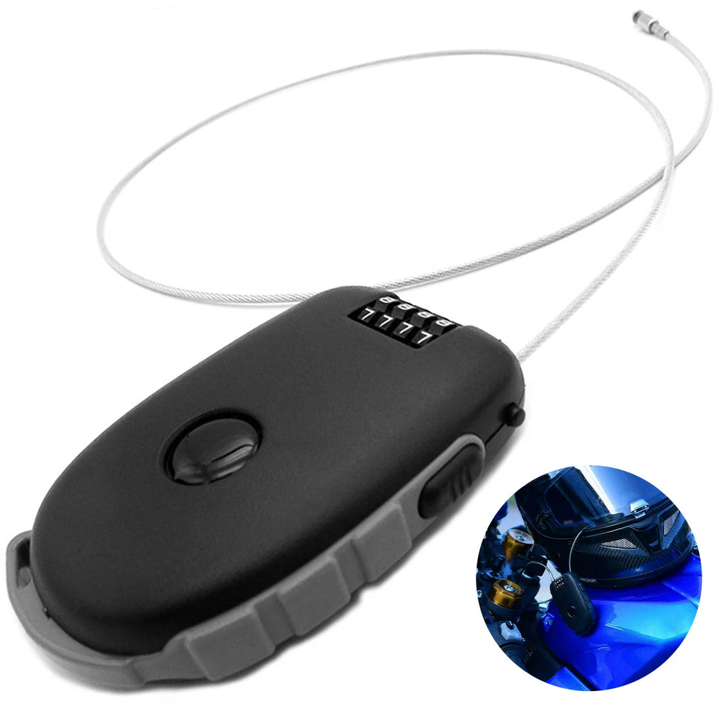 4-Digit Resettable Motorcycle Helmet Cable Lock – Portable Helmet Cable Lock Richie's
