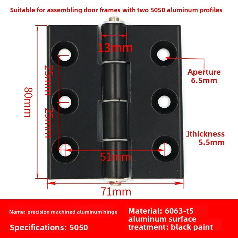 Aluminum Gun Stock Hinges 2020/3030/4040/5050 – Doors & Cabinets Door Cabinet Hinge Richie's 5050 Black 51x25x25