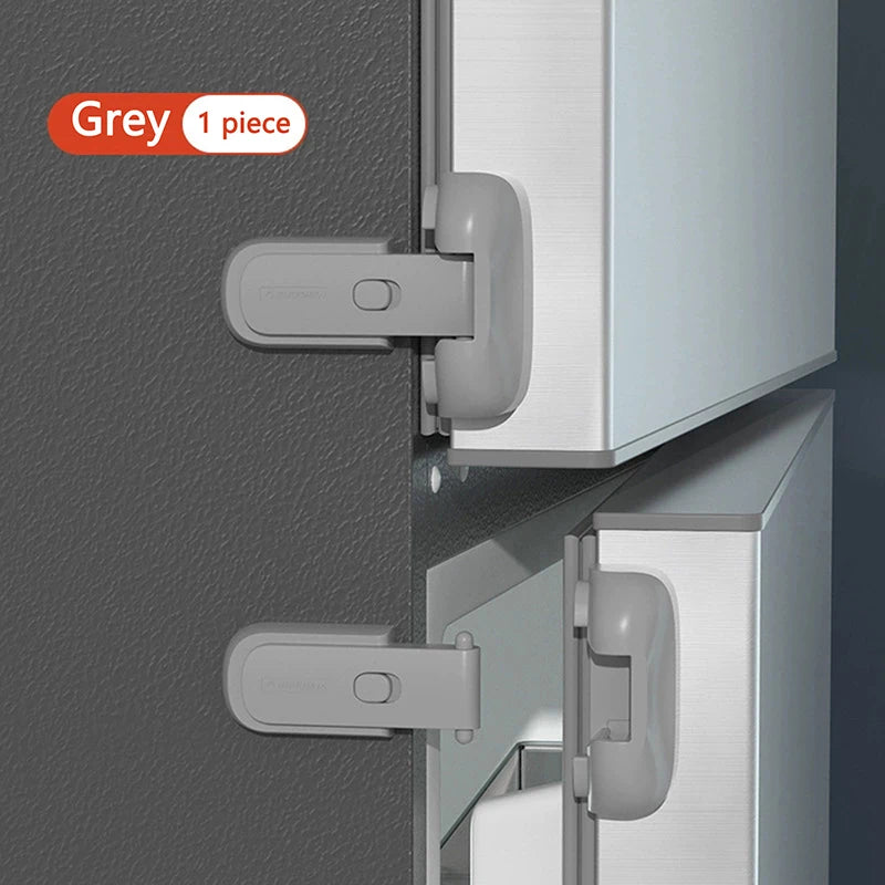Child Proof Fridge Lock – Universal Refrigerator Door Lock Refrigerator Door Lock Richie's Gray