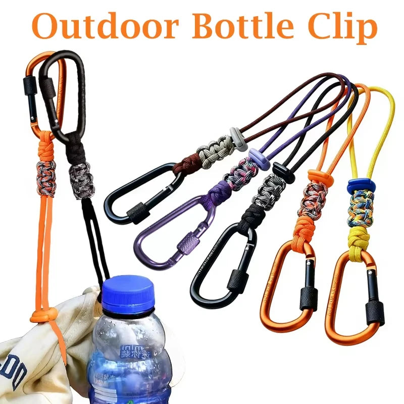 Woven Cord Water Bottle Hanger Clip for Hiking & Camping Bottle Hanger Clip Richie's