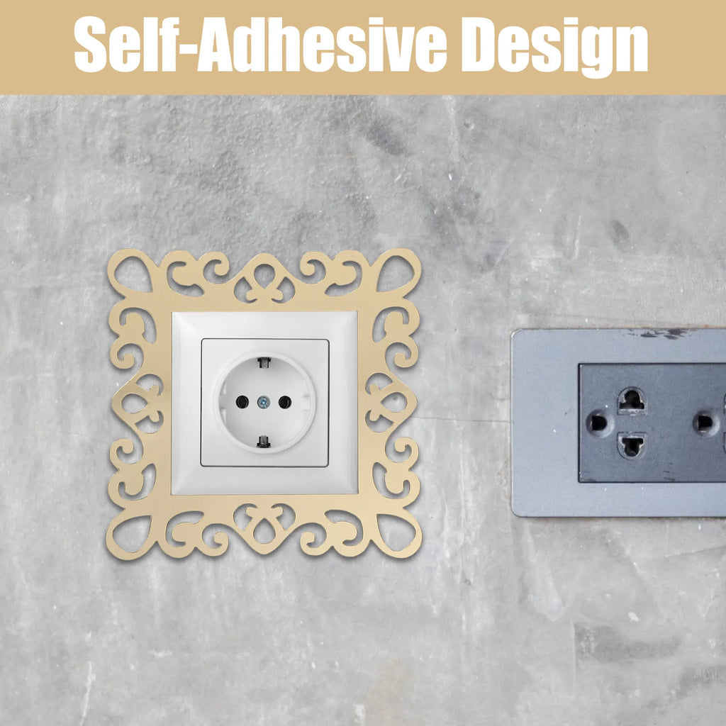 4Pcs Floral Mirror Acrylic Switch Stickers – Outlet Plate Covers Decorative Switch Cover Richie's