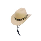Adjustable Pet Cowboy Hat for Cats & Small Dogs | Summer Pet Costume Hat Richie's beige-star