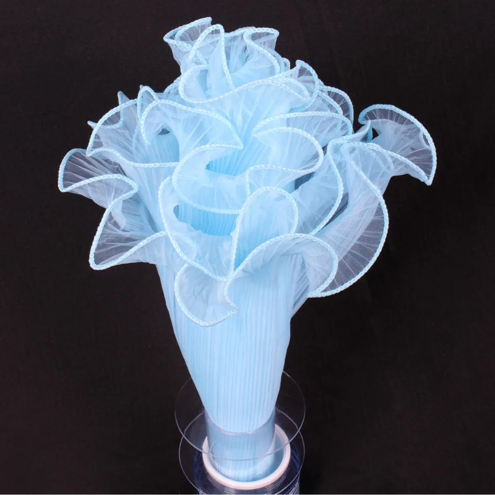 Pearl Wave Lace Mesh Flower Bouquet Wrapping 28cm x 4 Yards Florist Wrapping Mesh Richie's Light Blue Plain one size