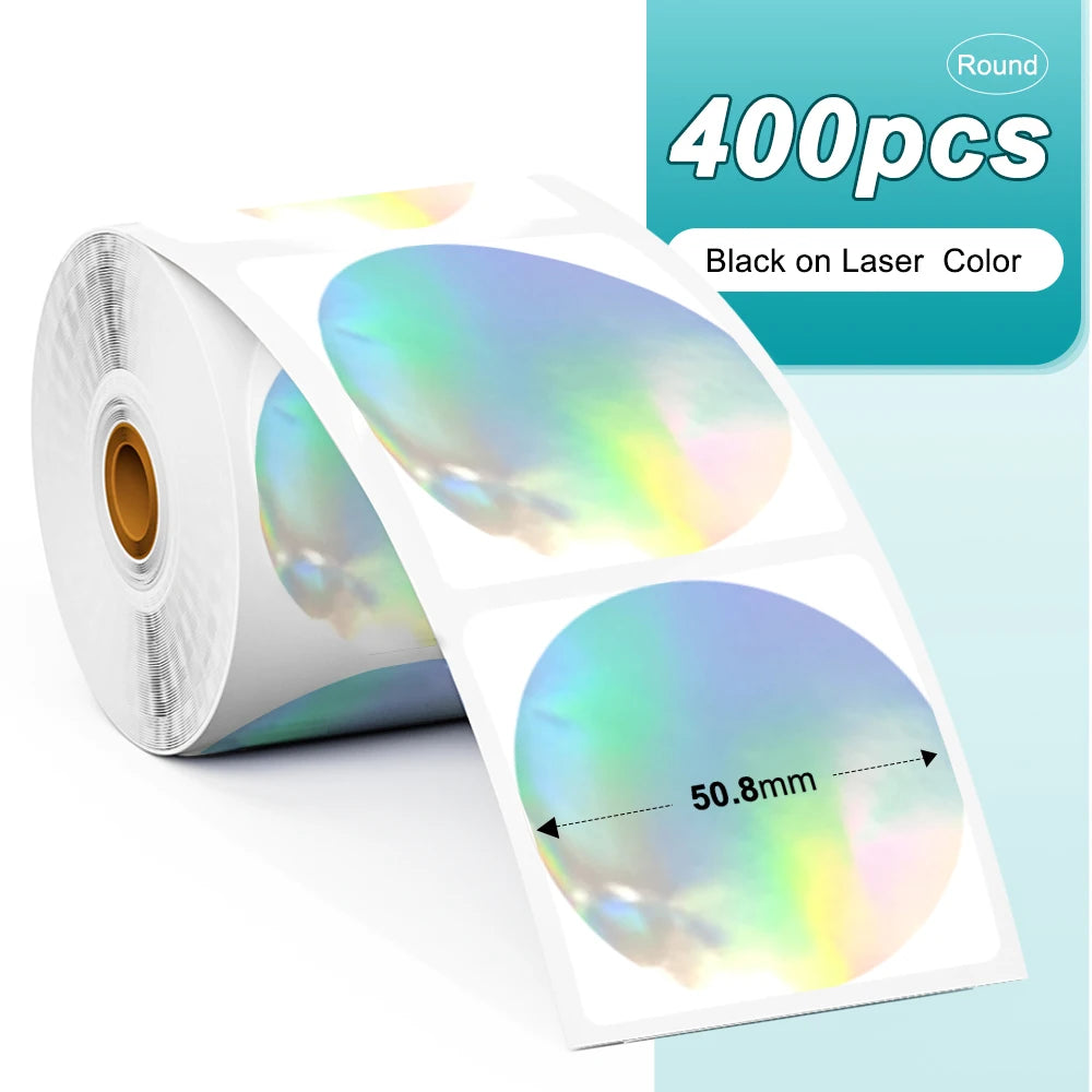 Phomemo 1000pcs Round Thermal Shipping Labels Rainbow Stickers Thermal Shipping Labels Richie's 400pcs LS